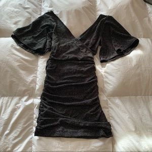 Flared-Arms Sparkly Mini Dress | Forever 21